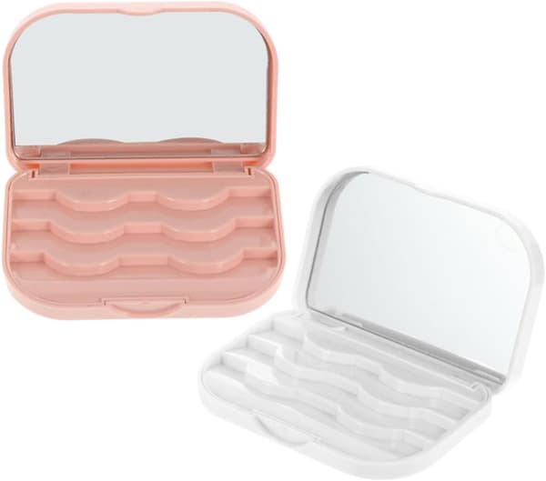 2 stk. øjenvippebeholder magnetisk falsk øjenvippeboks til vipper makeup let åbent låg
