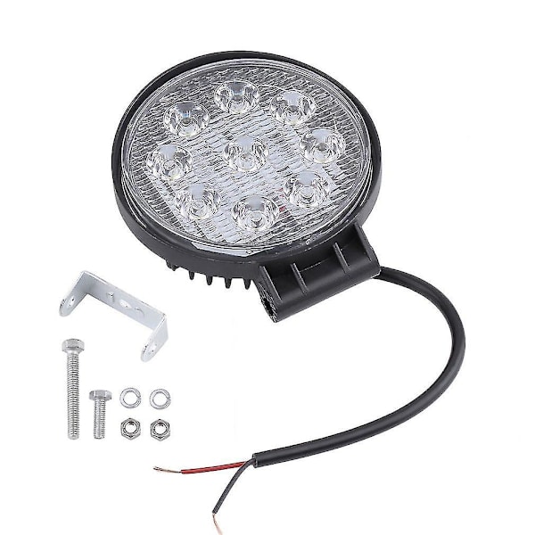 27W Flood Beam LED Pærer Forlygte Arbejdslys Rund Stang Lampe