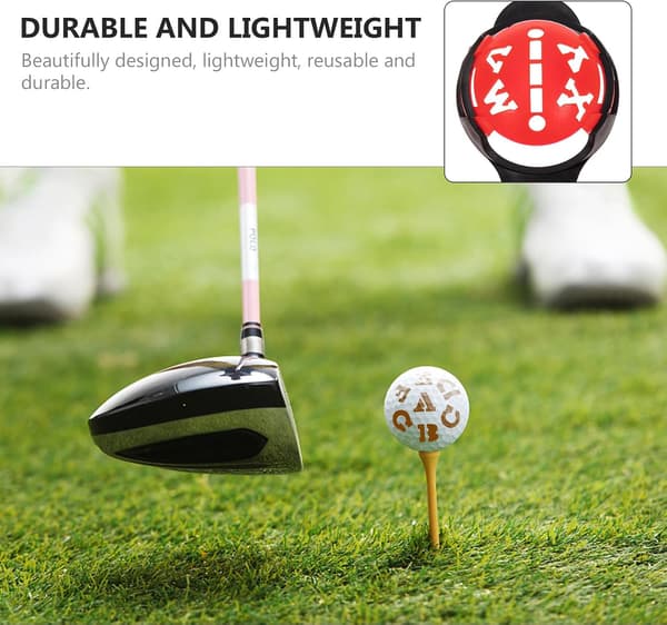 Golfbollsmarkörset med alfabet- och nummerstenciler, tillbehör för golfbollsfoder i plast