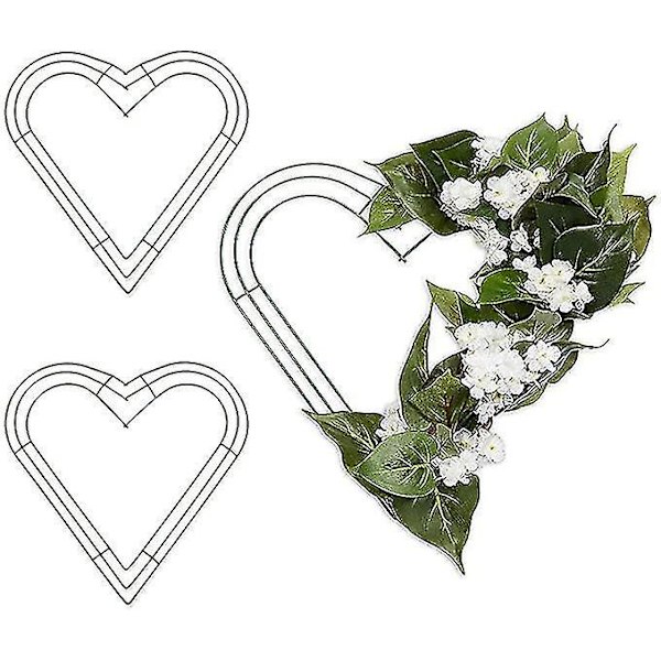 2 stk Hjertemetallkrans Trådramm Bryllup Valentinsdag Håndverk