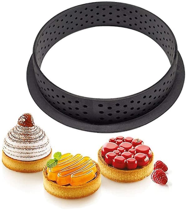 8-delt kakeform, bakverk tart ring perforert kutter rund form mousse sirkel
