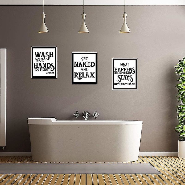 9 kpl kylpyhuoneen seinätaide seinäkoristeita, hauska vintage kylpyhuonekyltti Kylpyhuonejulisteet seinärestroon