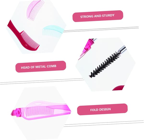 12 stk. foldbar øjenbrynskam til makeup, vippebørste, brynspoolie, professionelt øjenvippeplejeværktøj