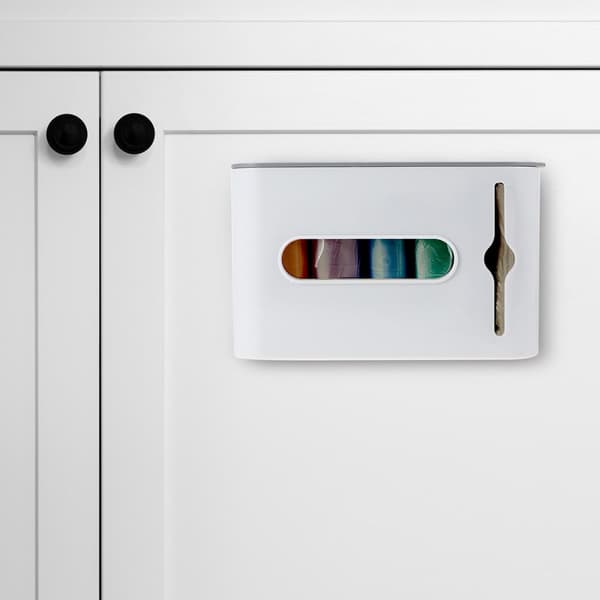 Väggmonterad soppåsehållare Väggförvaringslåda Vit PP-material Stansfri design