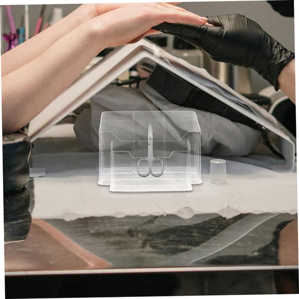 Multi-rum Transparent Negleværktøj Organizer Boks Makeup Opbevaringskasse