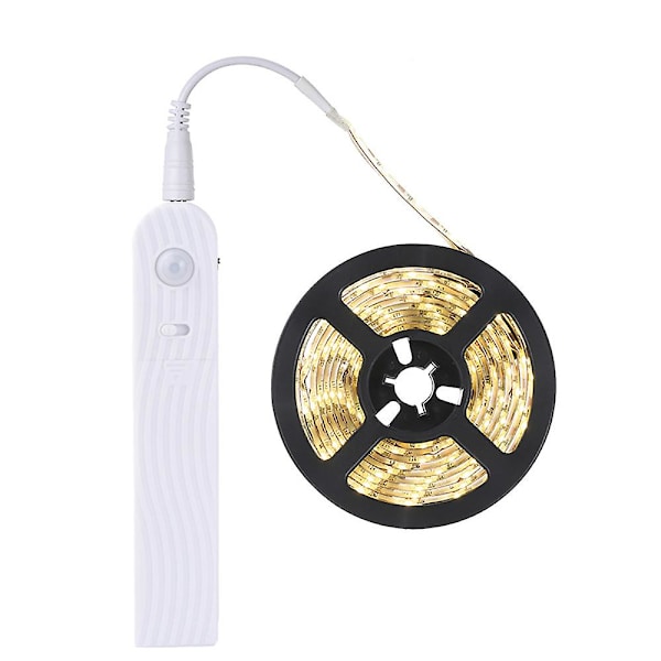 LED Under Cabinet Belysning Bevægelsessensor, 5V Vandafvisende USB LED Skab Natlys Bånd (Hvidt Lys, 2m)