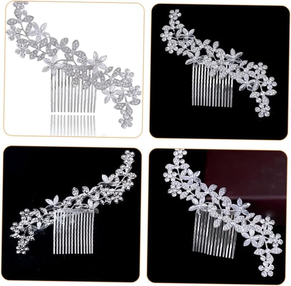 Elegant strass brudhårkam Vacker bröllopshåraccessoar blomdesign