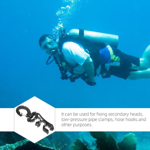 Snorkelholder Dykkeklips Lavtrykksrørholder Svart Utskiftbart Snorkeltilbehør
