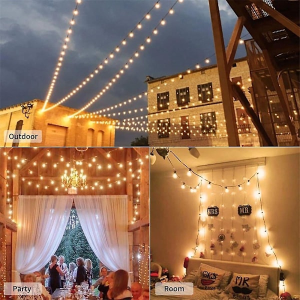 Globe-lysstreng 15m 50ft 50 LED-er G40 Utendørs Hengende