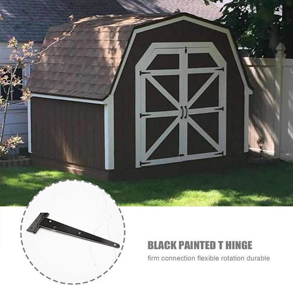 6-pak Hage Skur T-hengsel 8 Tommer Heavy Duty Smijerns Rustfritt T-hengsel Med Monteringskruer