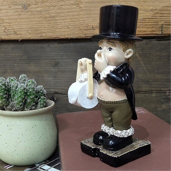 Toalettbutler Toalettpapirholder Harpiks Ornament Søt