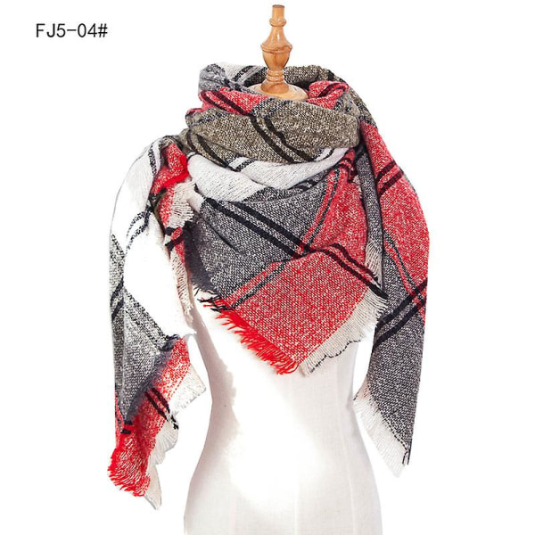 Mote-sjal og skjerf for damer, vinter, damer skjerf, pledd-skjerf for kvinner, tartan-skjerf Red