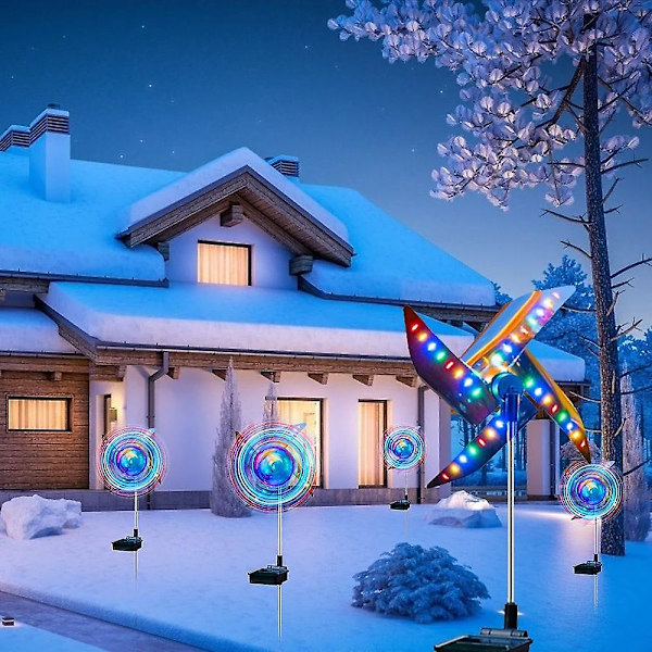 2 kpl Aurinkoenergia Tuulimylly LED Tuulimylly Valo Puutarha Koriste