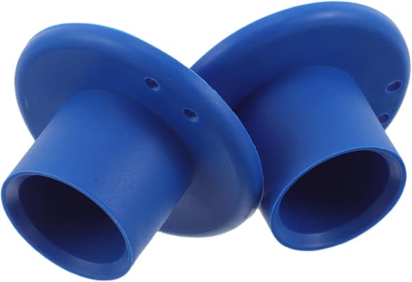 2 stk. blå golf-tees i gummi for driving range og simulatorspill, uknuselig golf-tee-holder