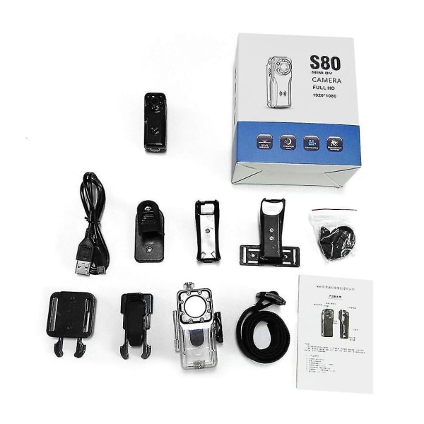 Mini 1080p Night Vision Camera S80 HD 120 grader