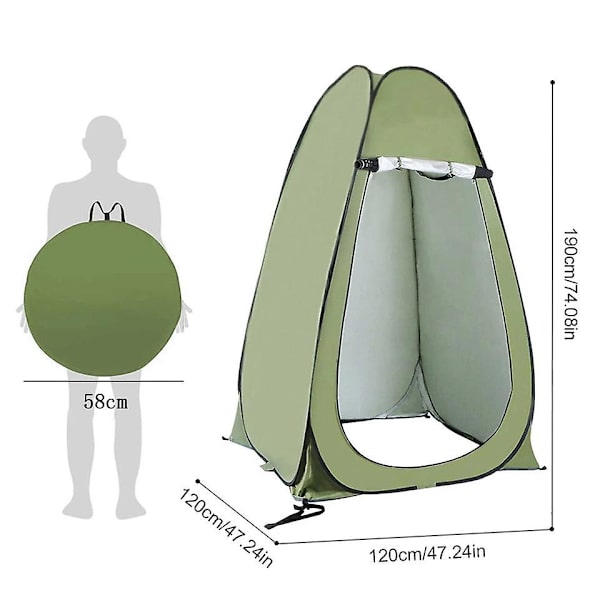 Enkel Pop Up Dusch Tält Toalett Omklädningskabin Camping Utomhus Skydd Inomhus Utomhus Omklädningsrum Bärbar (Oljegrön)