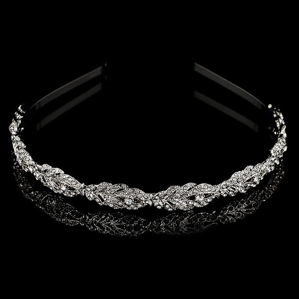 Bröllopsfest Rhinestone Blomsterkrona Huvudband Hårband Brud Kristall Huvudbonad Hårtillbehör För Brudar Och Brudtärnor (silver)