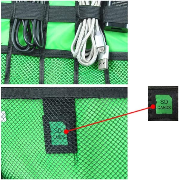 2-lags rejse digital pose camouflage grøn elektronik organizer