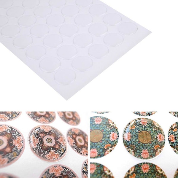 300 stk 1 tommers transparente kuppelformede epoxy-klistremerker