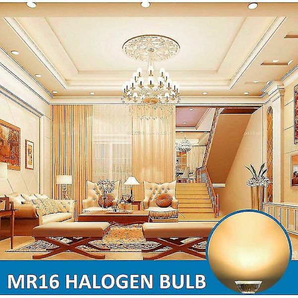 GU5.3 35W 12V Halogenpære, MR16 Halogen Spotpære, Pakke med 6