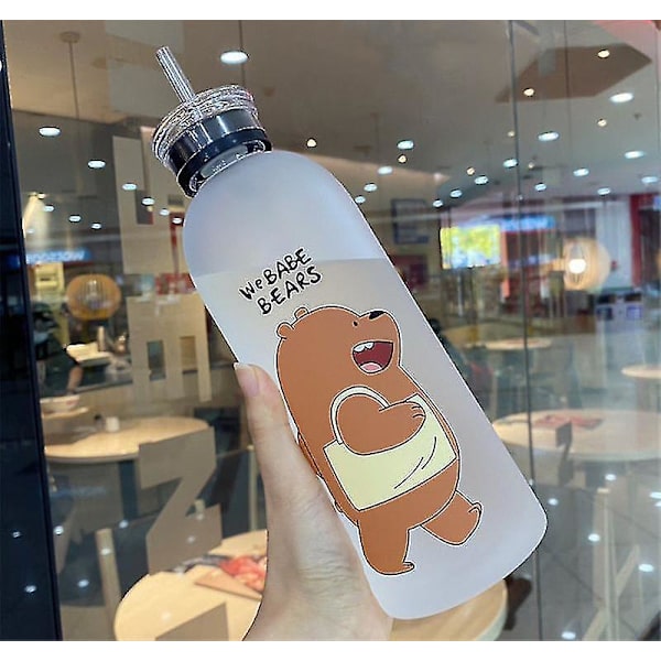 1000ml Plastflaska Cartoon Frostad Läcksäker Mugg