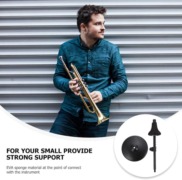 Jern trompetstativ med stabil struktur og avrundet base, solid flugelhorn-holder