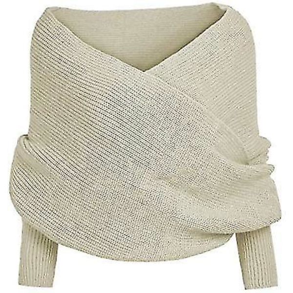 1 Stk Strikket Sjal Halsklæde Lange Ærmer Unisex Kappe Trøje Wrap