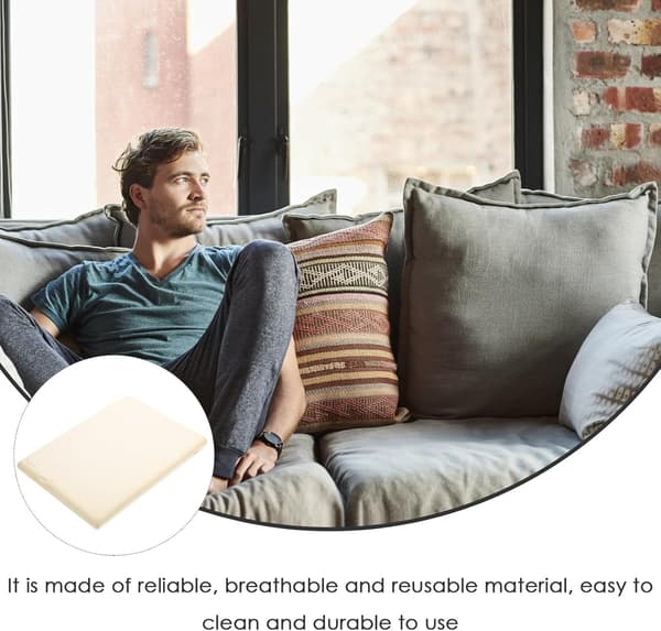 Setepute i minneskum 34X24X3Cm Rektangulær Erstatning for Sofa og Kontorstol