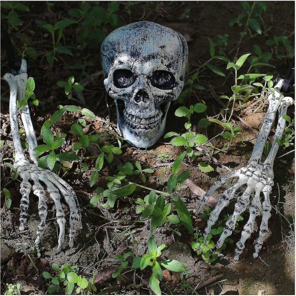 Plænepæle i form af et realistisk skelet - ideel havedekoration-yuhao