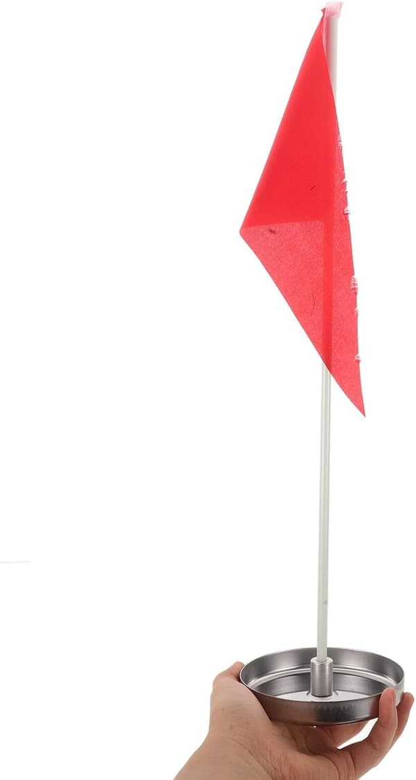 2 stk. golføvelsesputtekopper med flag 10 cm rustfrit stål hulputterkopper