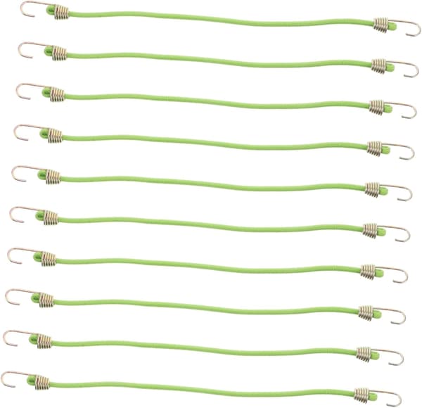 10 stk. elastiske bagagestropper med metalkroge Mini Bungee Cords