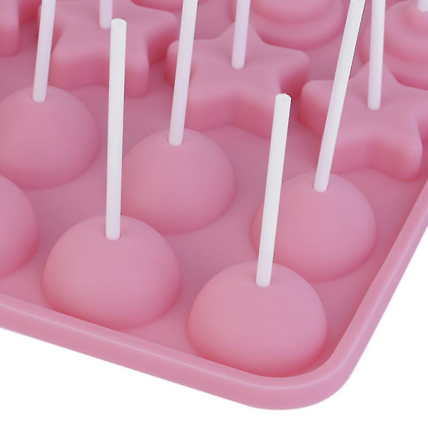 20 Lollipop Pop 4 Mönster Kakor Choklad Silikon Bakning