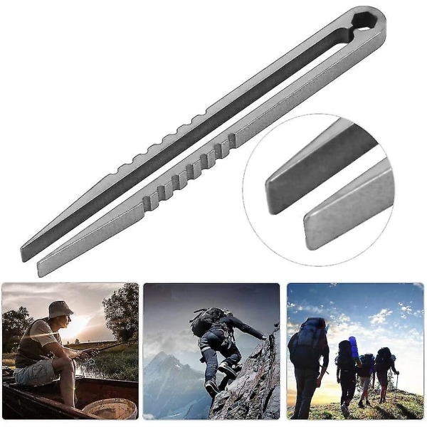 Mini Edc titan pincett med precisionsspets för inomhus utomhus verktygssats (stålfärg)