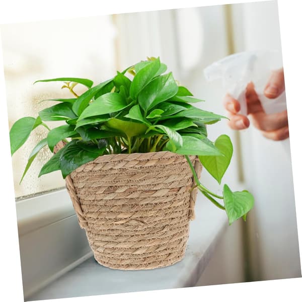Handvävd växtkorg sjögräsväxtkorg, vävda planteringskorgar blomkrukor