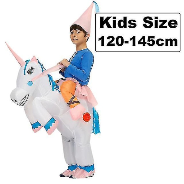 Uppblåsbar kostym för vuxna barn Kids 120-145cm Unicorn B