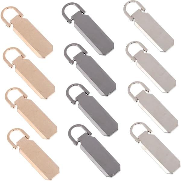 DIY Dragkedjetillbehör 12-pack Dragkedjekläppar Ersättning Universal Passform Lätt att Installera Lämplig