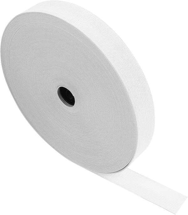 20M Hvit 2,5 cm Strikket Elastisk Bånd Høy Elastisitet Flettet Strekkstropp