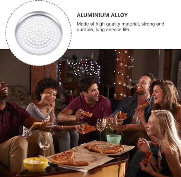Pizzapande i aluminiumslegering med huller, non-stick bageform med nem afstøbning