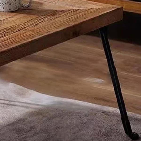 4 stk. foldbare bordben kraftige jernbordben sort rustik industriel stil