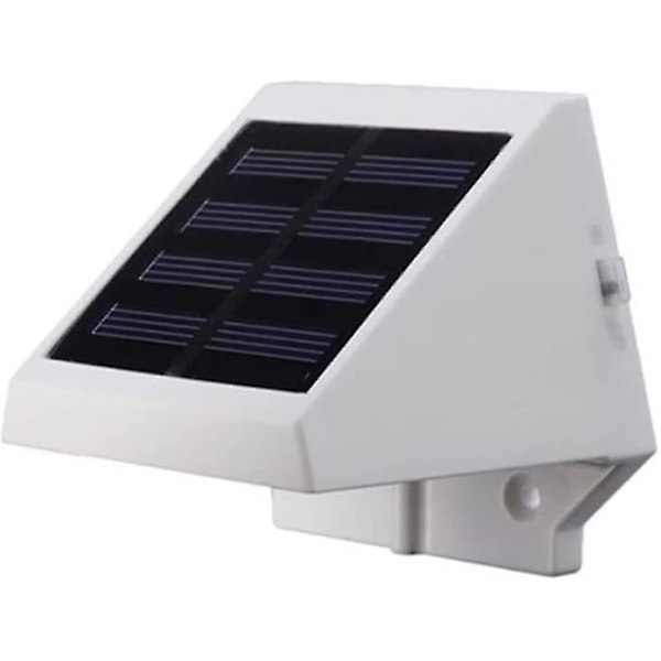 2 stk. Solcelled Gjerdelys Trekantet Utendørs Vanntett 4 LED Sikkerhetslys For Terrasse