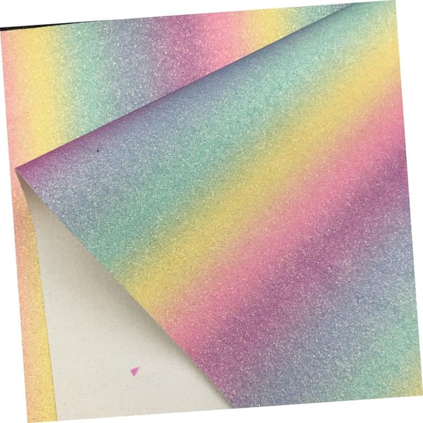 Regnbuegradient skinnstoff glittermateriale for DIY-veske smykkedekorasjon