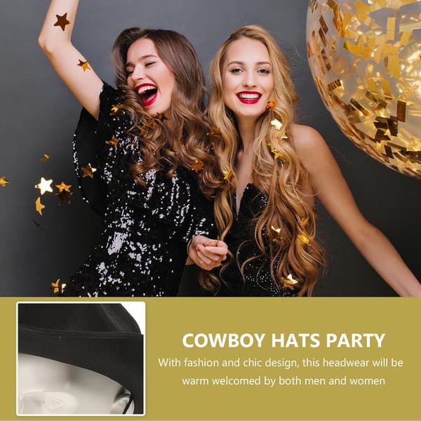 Sorte cowboyhatte justerbar hals snøre behagelig udendørs bredskygget hat mode smart
