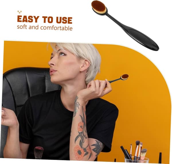 Multifunktionel makeupbørste til pudderfoundation, blush, kunstfiberharpiks konturbørste