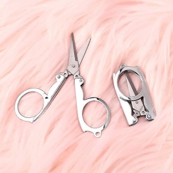 Foldbare Saks i Rustfrit Stål, 4 Tommer/10 cm Mini Små Papirsaks Bærbare Foldbare Rejsesaks Metallsaks Til Papirhåndværk, Syning 4 stk