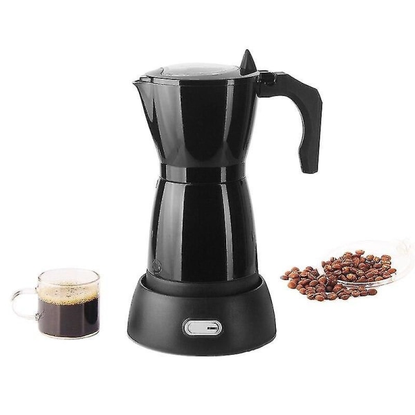 Holdbar elektrisk Moka Pot Kaffemaskine med stor kapacitet 300ml