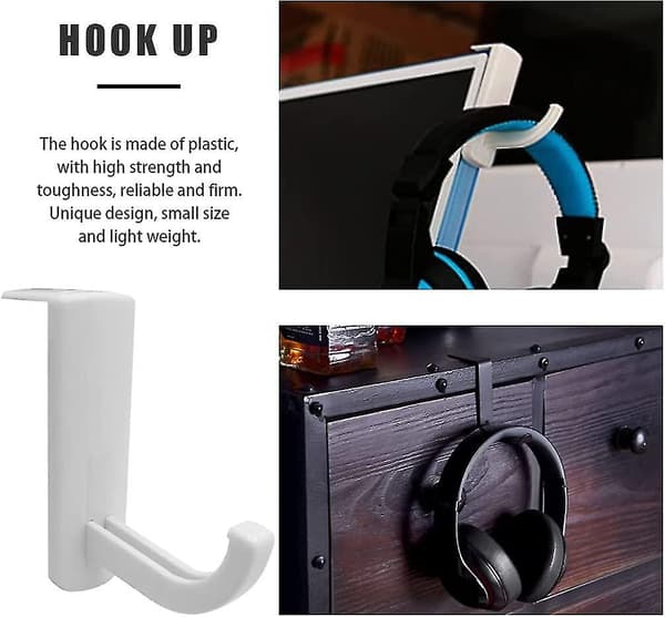 2-pak Hovedtelefon Stativ Krog Headset Holder Hanger Stick-on Support