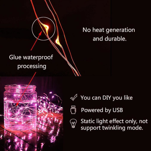 5m 50LED Waterproof IP66 LED String Light DC5V USB