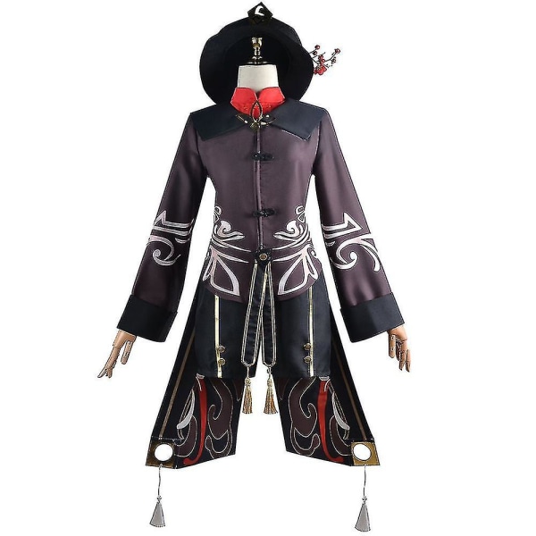 Anime Hu Tao Kostym Outfit Spelbyxor Uniform Set L
