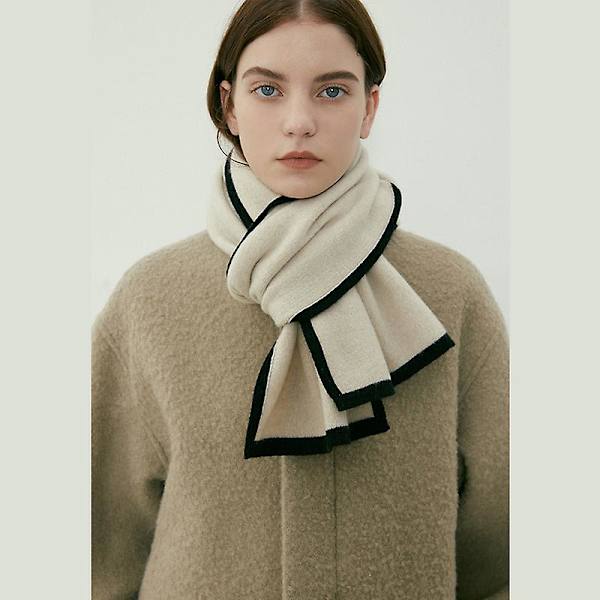 Vinter Sjal Wrap til Kvinder Langt Patchwork Farvet Strikket Sjal Kvinde Vinter Sammensætning Varmt Blødt White