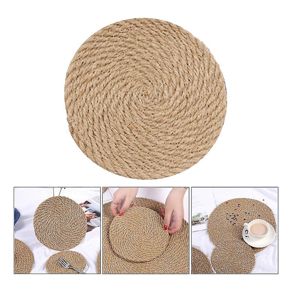 Rattan Bordskåner Vævet Spisebord 18cm (1 stk)